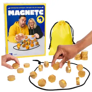 Exciting Magnetic Chess Strategy Game with String for All Ages Portable Puzzle Strategy Multiplayer Magnet Tabletop Board Game for Family Night Travel & Party Family Game Set
