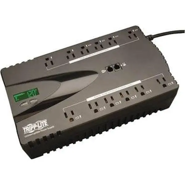 Tripp Lite ECO850LCD Ultra-Compact 850VA Eco-Green Interactive LCD UPS Power Stabilizer with LCD Screen, User Interface, 120V Complete Protection from Blackouts, Voltage Fluctuations, Transient Surges for Computers/Office Devices