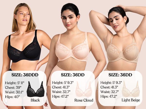 HSIA Luminous Bloom Plus Size Unlined Full Coverage Underwire No Padded Bra Support Lift Shaping for Larger Busts All Day Comfort
