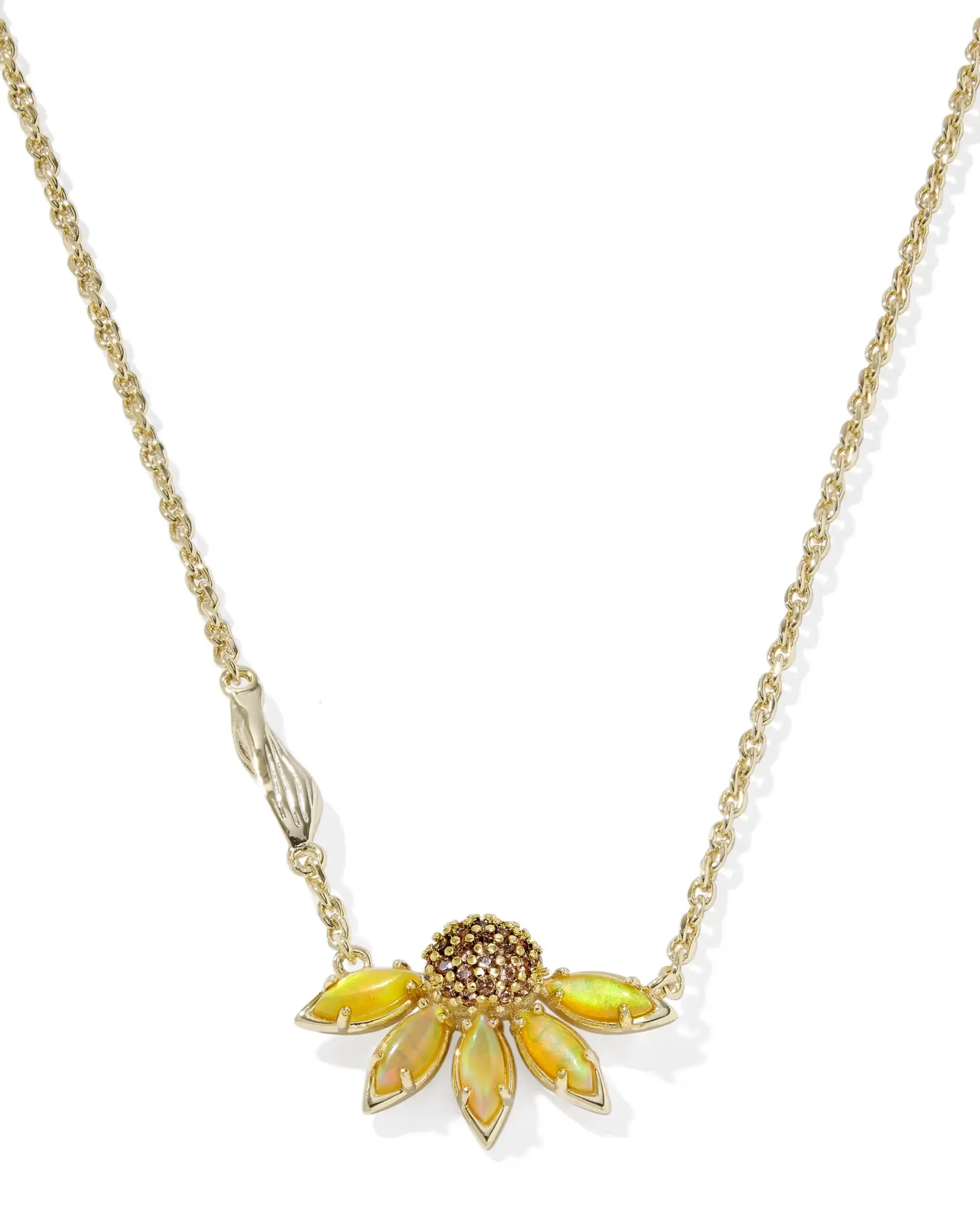 Kendr Scott Anya Flower Gold Short Pendant Necklace