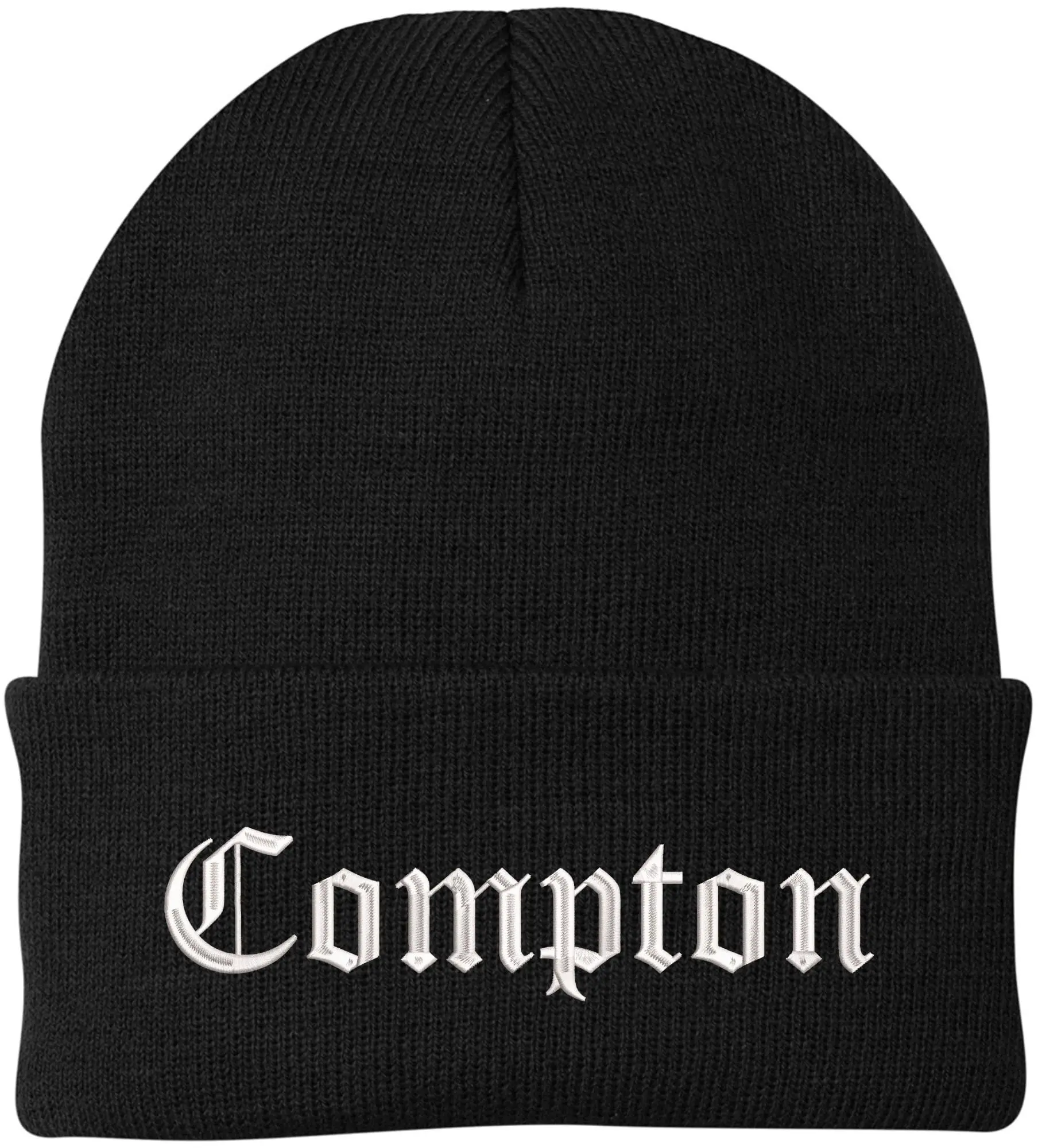Compton Embroidered Acrylic Skull Cap, Old English Letters Hat, Breathable Durable Everyday Warm Winter Knit Beanie, Letters Hats, Fans Of Compton Hats