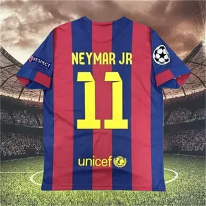14 15 Barca Home Red Blue 11 Neymar Short Sleeve Soccer jersey