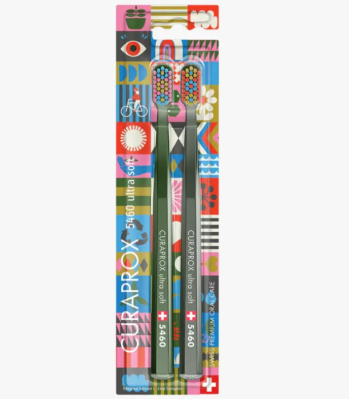 CURAPROX CS 5460 Recycling Edition 2026 Ultra Soft Toothbrush Limited Edition Duo Eco-Friendly Recycled Materials Gentle Plaque Removal Swiss Premium Oral Care