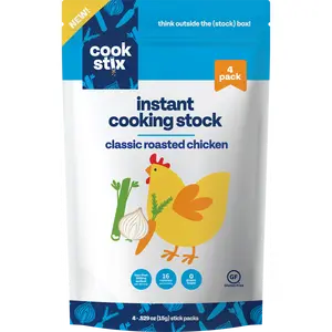 Cookstix Classic Roasted Chicken Stock - 4 Stix - 4.529 oz Each - Gluten-Free - Instant Cooking Stock - 16 Servings - 0 Grams of Sugar
