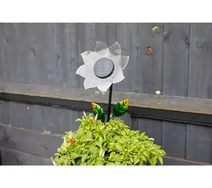 Jennings Set of 2 Solar Standing Fibre Flower Stakes