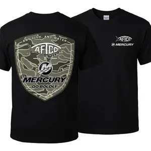 AFCO x Mercury Fishing Unisex T-Shirt, Sweatshirt & Hoodie, Camo Outdoor Lifestyle Apparel, Any Fish Any Water Graphic, Bass Fishing Gear for Men, Casual Sportwear, Fall Winter Gift