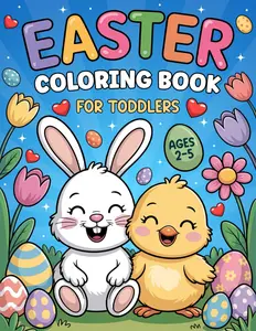 Easter Coloring Book for Toddlers: 50+ Big, Easy and Fun Coloring Pages for Kids Ages 2-5 | Bunnies, Easter Eggs, Flowers, Spring and More!, Paperback