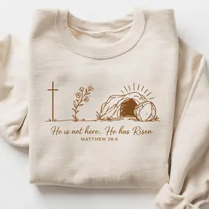 He Has Risen Just As He Said Sweatshirt, Bible Verse Sweatshirt, Easter Jesus Sweater, Religious Sweatshirt, Matthew 28:6 Sweater