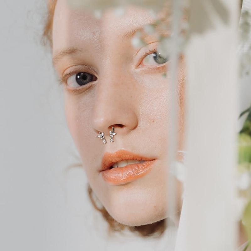 Oufer 16G Butterfly Dangle Star Horseshoe Septum Rings