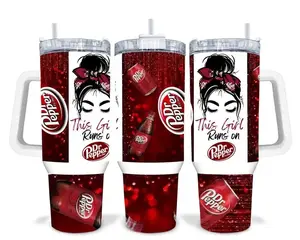 Dr Pepper 40oz With Handle Tumbler, Dr Pepper Stainless Steel Tumbler, Soda Lover Gift, Retro Drinkware, Perfect Gift For Pepper Lover