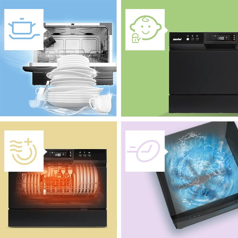 COMFEE’ Portable Mini Dishwasher, Energy Star, Countertop, 6 Place Settings, 8 Washing Programs, Speed, Baby-Care, ECO& Glass, Durable Multifunction for Dorm, RV& Apartment, White, Jumpstart, Gift COMFEE’ Portable Mini Dishwasher, Energy Star, Countertop, 6 Place Settings, 8 Washing Programs, Speed, Baby-Care, ECO& Glass, Durable Multifunction for Dorm, RV& Apartment, White, Jumpstart, Gift