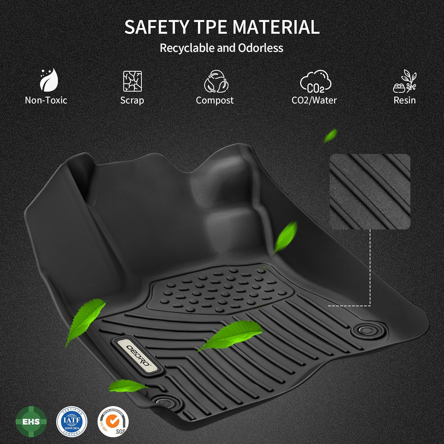 YITAMOTOR Floor Mats Compatible with 2018-2024 Toyota Camry, Excludes Hybrid Models, Custom Fit Floor Liners 1st & 2nd Row All-Weather Protection, Black
