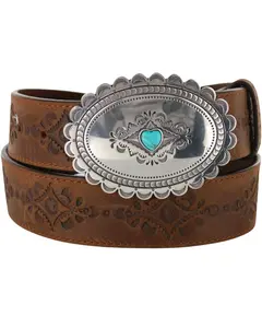 Justin Women's Navajo Heart Leather Belt - C21369