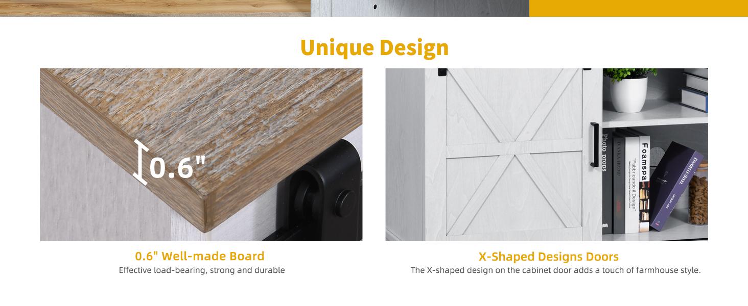 YITAHOME Farmhouse TV Stand for TVs up to 65 Inch, Entertainment Center with Sliding Barn Doors and Storage Cabinet, Rustic TV Media Console for Living Room