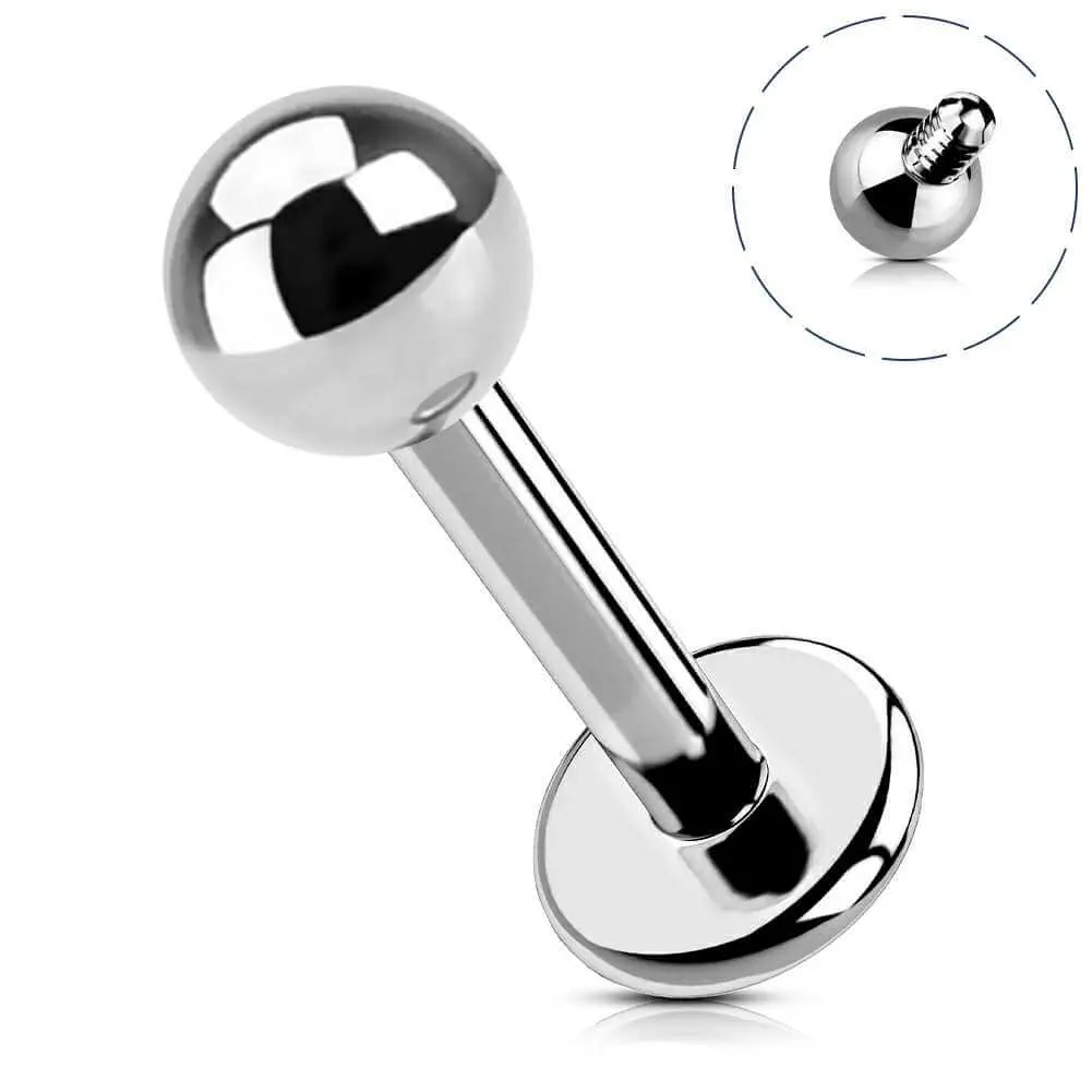 OUFER 16G Basic Titanium Labret Piercing Studs, Hypoallergenic Internally Threaded Unisex Body Jewelry for Lip, Cartilage - 6-12mm Labretpiercing, Labret Stud, Helix/Tragus/Conch, Multi Sizes, Everyday Wear, Lip Ring, 6Mm, Conch Cartilage Piercing Stud