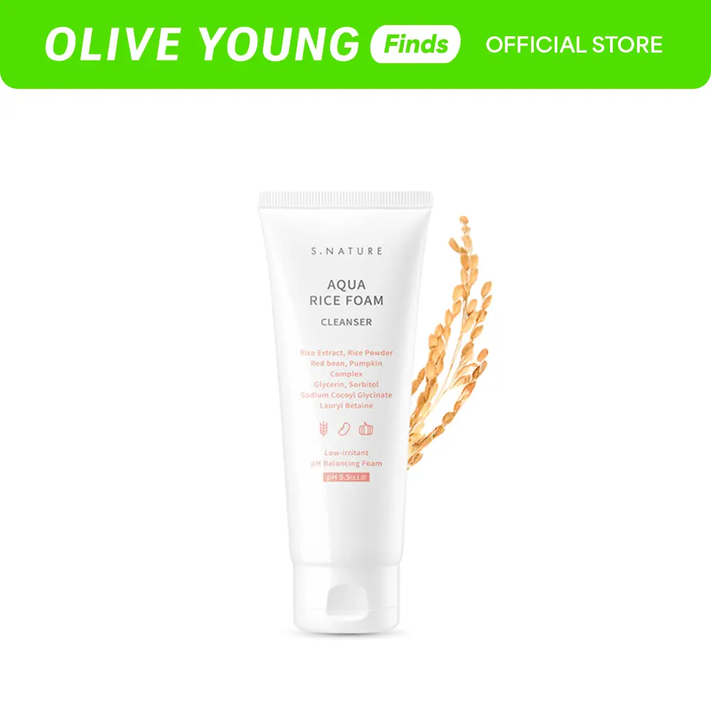[S.NATURE] Aqua Rice Foam Cleanser 2.7 fl oz (80ml) | 2-in-1 Gentle Facial Cleanser for No Double Cleansing, Deep Pore Cleansing with Rice & Red Bean Extract for Brightening & Soft Skin | Mother's Day Gift