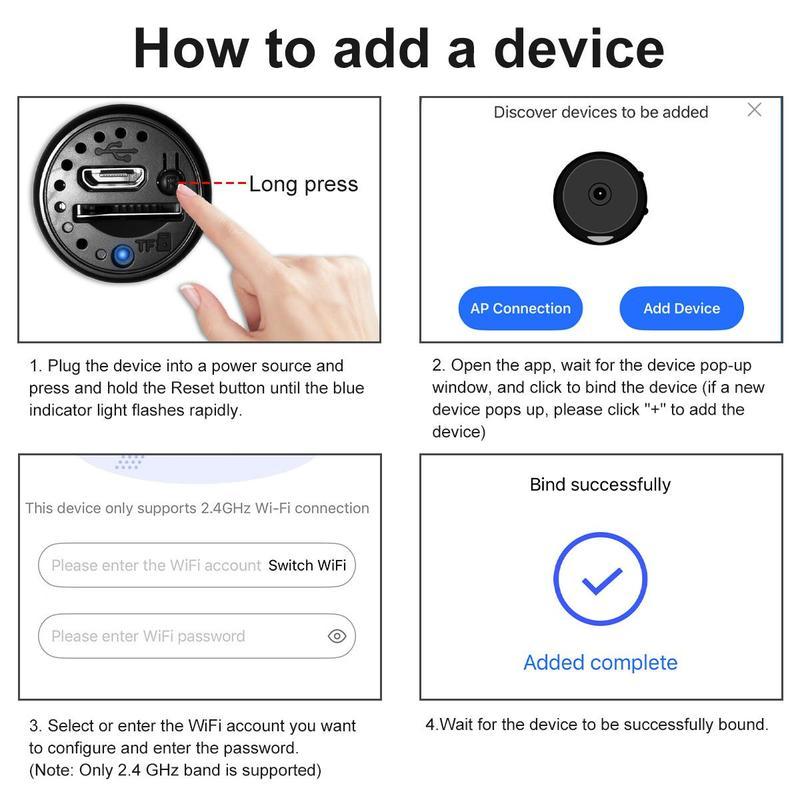 Indoor Security Camera Wireless Camera Hidden Spy Camera for Home Use, Mini Security Wireless WiFi Camera, Night Vision Nanny Cam for Baby, Pets, Compatible with Smartphone, Tablets
