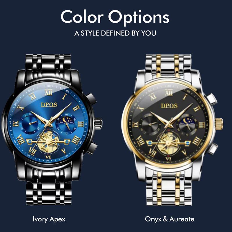 The top choice for boys! A 48mm large dial mechanical wristwatch, combining appearance quality with practicality, with luminous moon phase chronograph function! 40 meters of water resistance and fog protection, suitable for daily commuting. watch travel