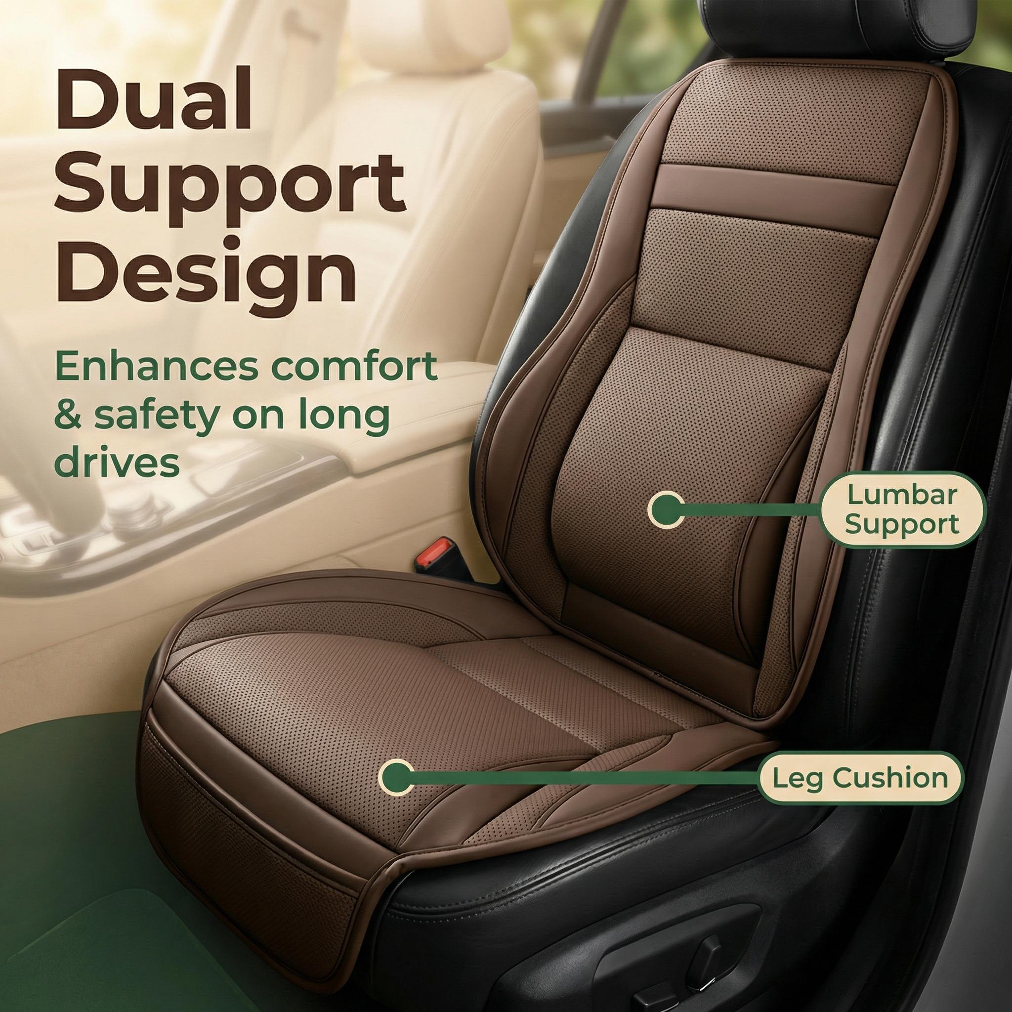 1 Piece For Chevrolet Car Front Seat Cover Protector Waterproof Breathable Five Layer Napa Leather Sit Cushion Pad Mat with Storage Bag Comfortable, Ergonomic Dual Support for Waist & Legs, Universal Fit for Car Sedans SUVs Pickups Trucks