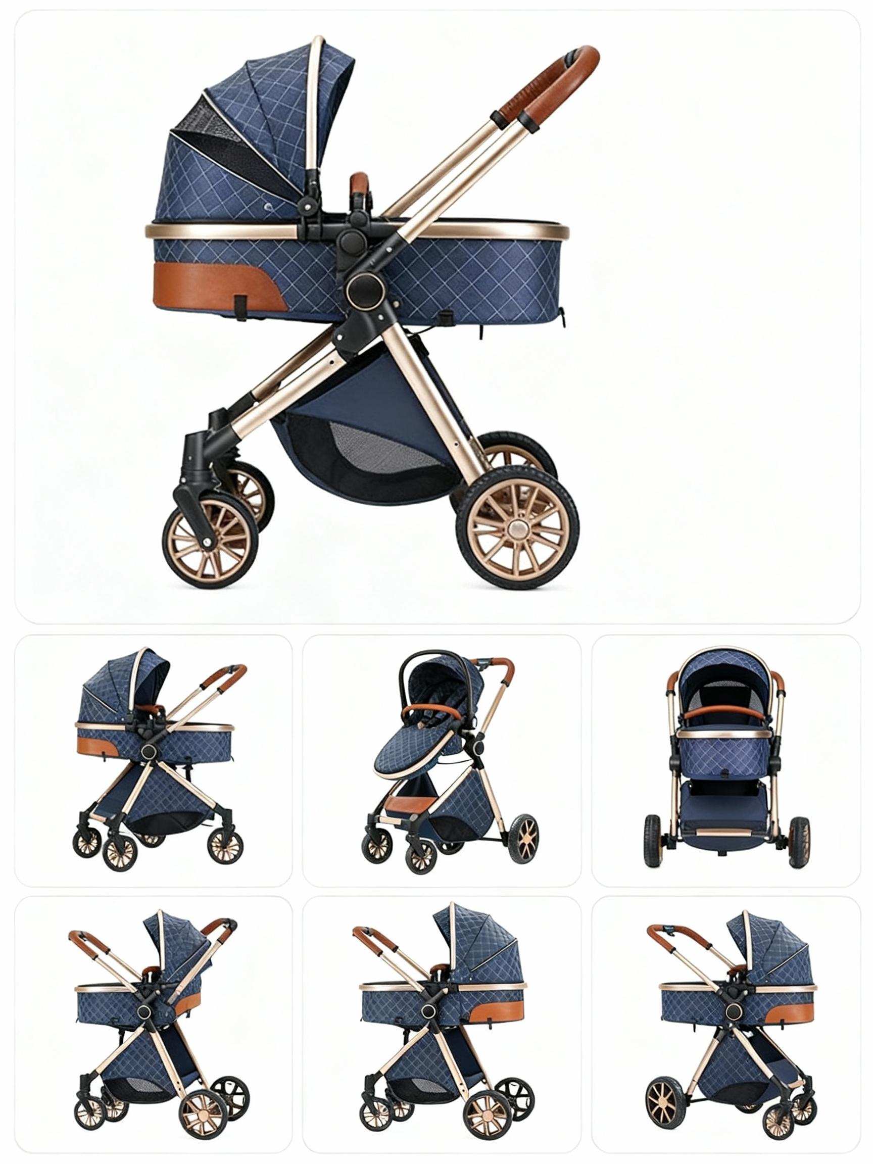 All in One 4 in 1 Baby   System with Car  and Bassinet for Newborns, Lightweight Infant Buggy with Reversible Push, Adjustable  and Smooth Shock Absorbing Wheels, Safe Comfortable  for Everyday Use and  electric stroller travel vintage running seat 3-in-1