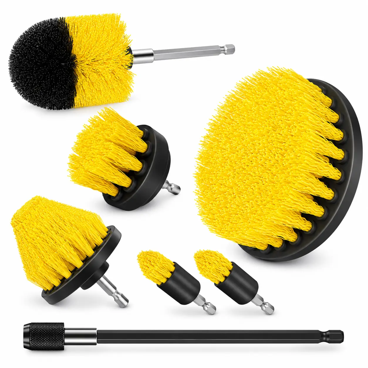 Multifunctional Power Drill Brush Attachment Set - Tough Stain Removal Tool Kit for Grout & Tiles, Car Cleaning (7PCS/15PCS/37PCS) - Car Owners’ Bathroom & Kitchen Cleaning Helper, Car Cleaning Helper, Bathrooms/Kitchens