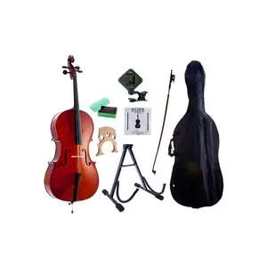 D'Luca Meister Student Cello 1/2 Package with Free Stand, Bag, Strings, Chromatic Tuner, Rosin and Bow