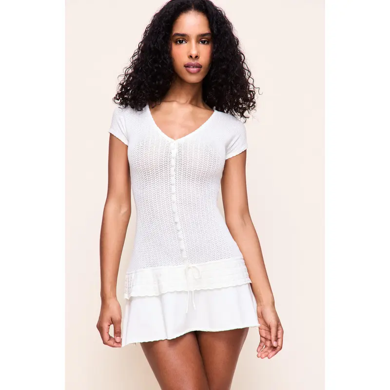 chinese dress ladies Poet Cable Knit Mini Dress – Guizio main image 1