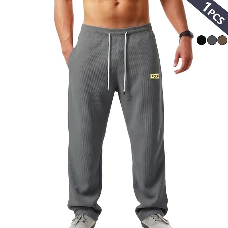 Men's solid color retro spring and autumn loose straight corduroy new vertical tube elastic casual sweatpants, retro texture, with drawstring pockets, soft, breathable and comfortable, suitable for daily leisure sports hiking
