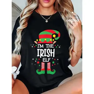 100% Cotton I'm the Irish Elf Family Group Matching Christmas Pajama T-Shirt