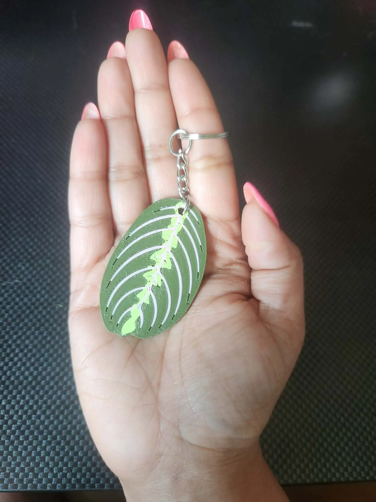 Plant Keychain | 3D Printed  Plant Keychain | Prayer Plant Keychain