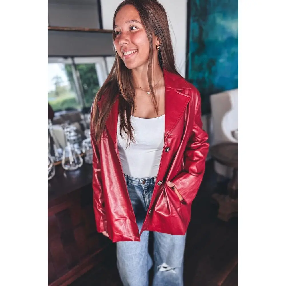 Oversized Vegan Leather Jacket