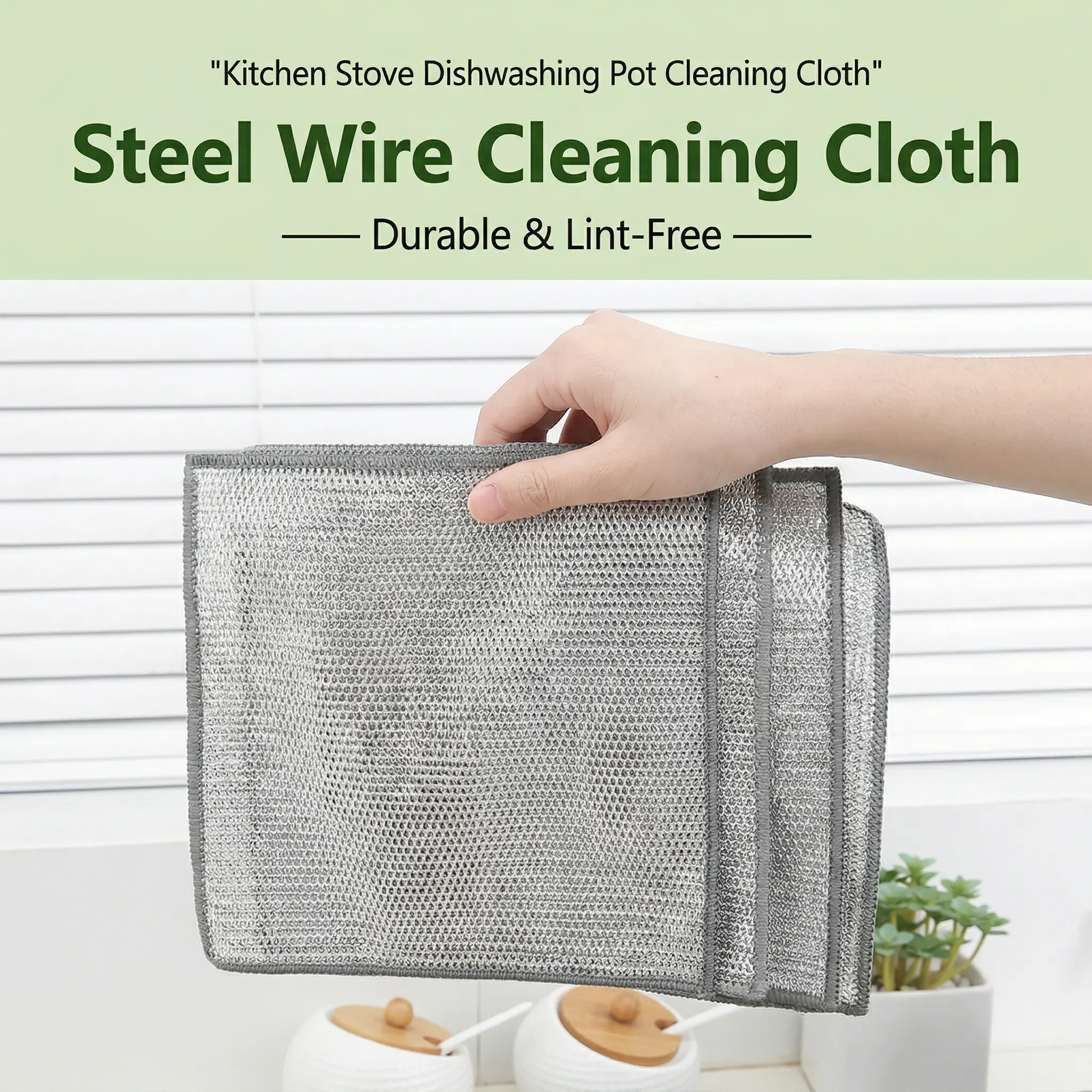10 Counts Metal Scrubbers.Powerful Cleaning Non-Scratch Wire Dishcloth Rag for Wet and Dry Use Wire Dishcloth Rag. Dishes.Stove Tops, Double-Layer Multipurpose Reusable Towels.Steel Wire Fiber Cleaning Cloth. Easy Wring Microfiber Stain Resistant Washable