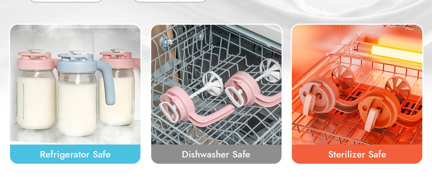 Papablic Mixing Pitcher Lid | BPA-Free for 32oz Wide Mouth Jars | Locking Spout | Last Stock!