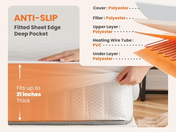 Heated Mattress Pad – Quilted Electric Bed Warmer with 12 Heat Settings, 10‑Hour Auto Shut‑Off, Machine Washable,White