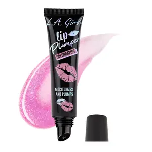 L.A. Girl Holographic Tinted Lip Plumper - Cinnamon Infused Formula for Fuller Lips with Subtle Pink Tint & Shimmer - Cruelty-Free & Paraben-Free Lipgloss