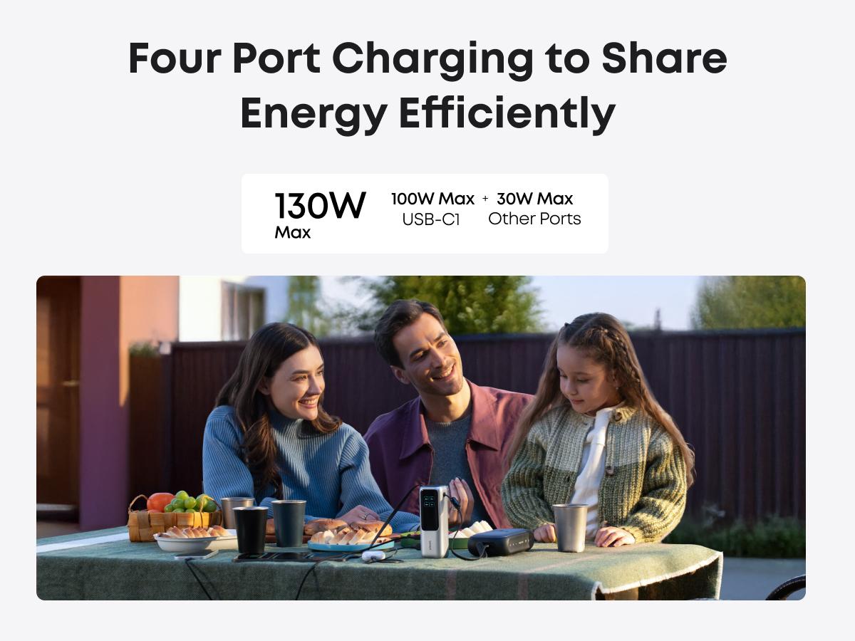 [Limited Offer]Anker 25,000mAh 165W Laptop Power Bank with Built-In and Retractable Cables for Travel and Work, Fast Charging for 4 Devices