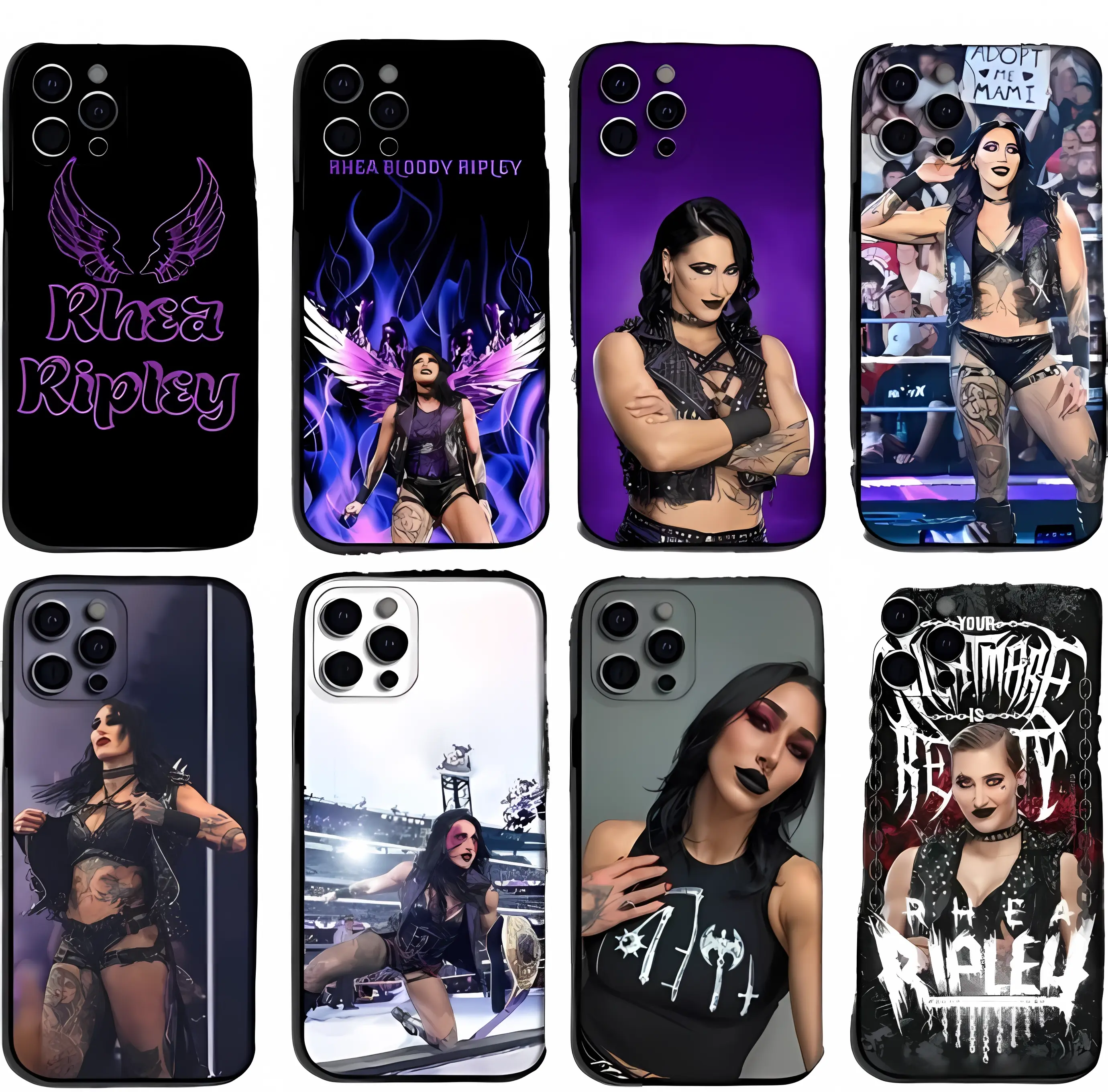 R-Rhea Ripley TPU Waterproof Handheld Cellphone Casing - Protective Soft Black Cover for iPhone 17 Air, 16, 15, 14, 13, 12 Plus, Pro Max Mobile Devices & Accessories