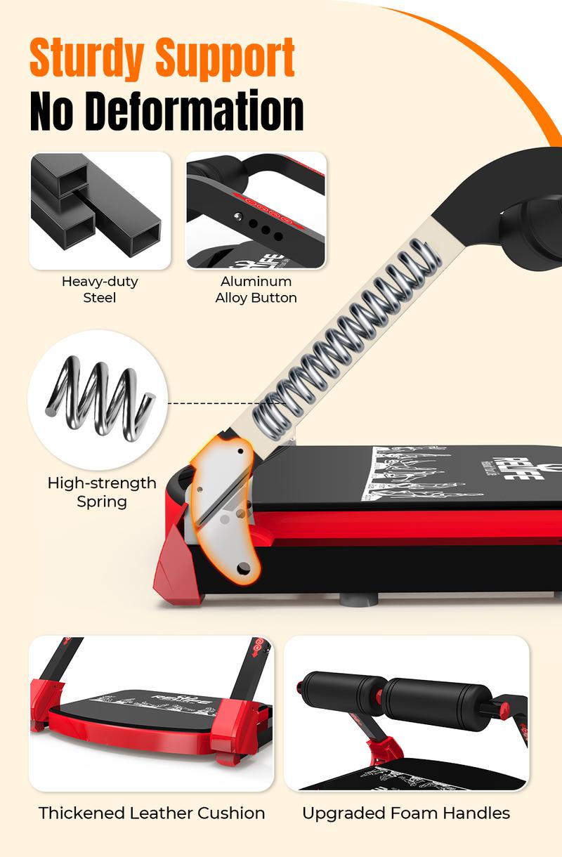 RELIFE REBUILD YOUR LIFE Sit-up Machine Ab Trainer, Ab Crunch Equipment for Core Workout, Home Gym Abdominal Crunch & Roll-Up Exercise Machine 330LBS