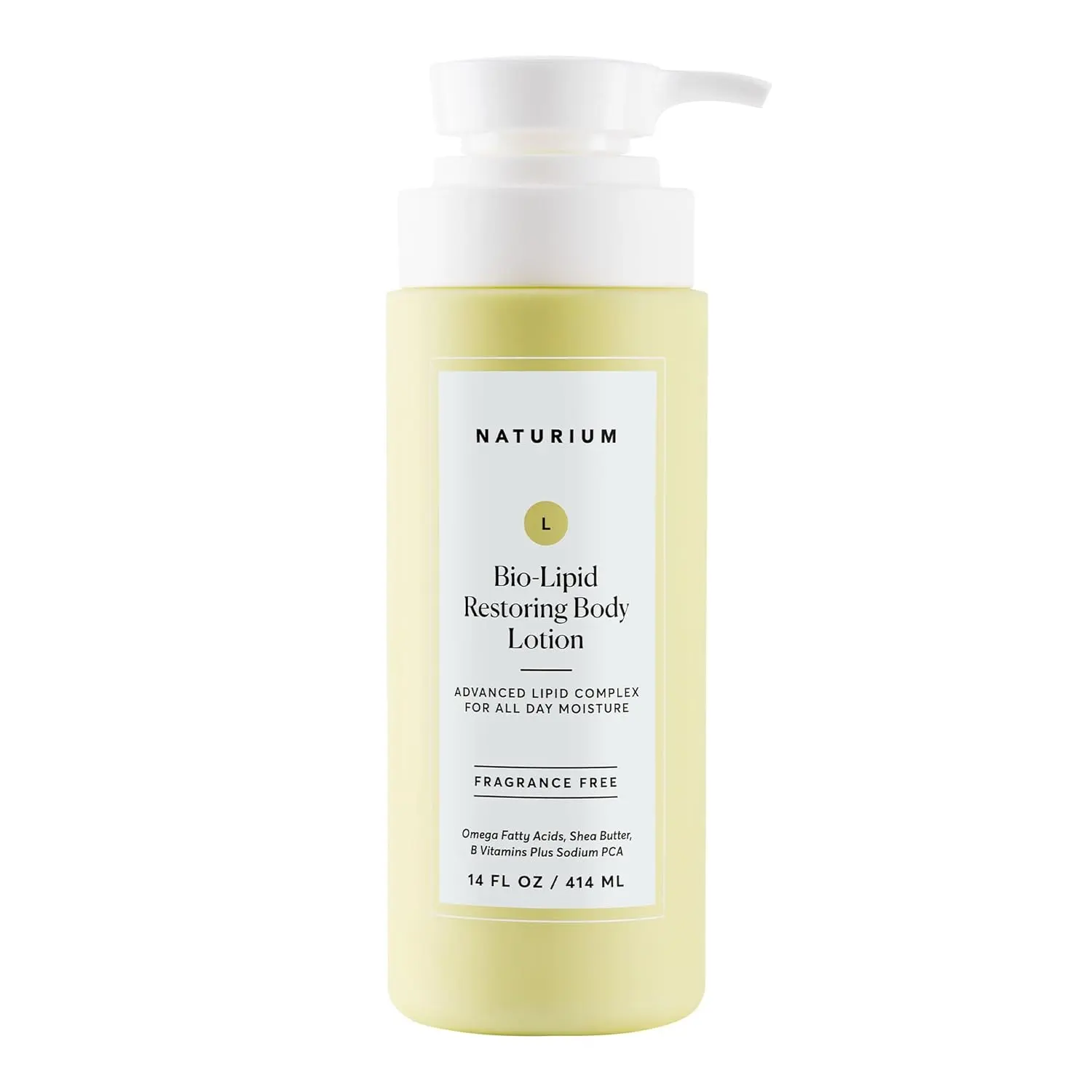 Naturium Bio-Lipid Restoring Moisturizing Body Lotion with Shea Butter, Fragrance Free, 14 oz