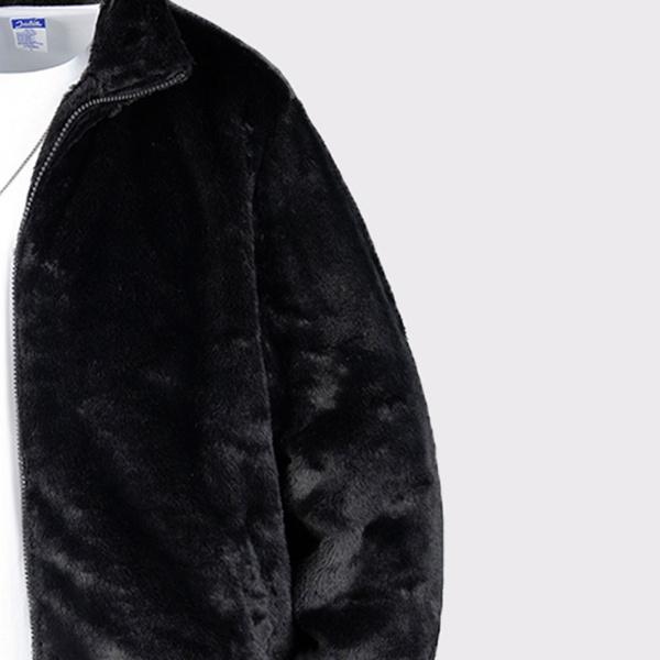 Men's Winter Cotton Jacket Stand Collar Fleece Casual Coat Woolen Overcoat Thickened Warm Cardigan Outerwear Fashion Windproof Stand Collar Jacket Men