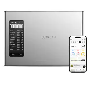Ultrean AI Smart Food Nutrition Scale Electronic Calorie Counter for Diet Management & Fitness One-Touch Scan for Comprehensive Nutrient Data Accurate Calorie Tracking with Sleek Compact Stainless-Steel Design