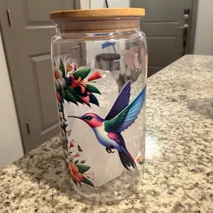 16 oz acrylic Tumbler with Bamboo or colored  Lid & Plastic Straw Reusable Fashionable Design for On-the-Go Drinks Hand Wash Only
