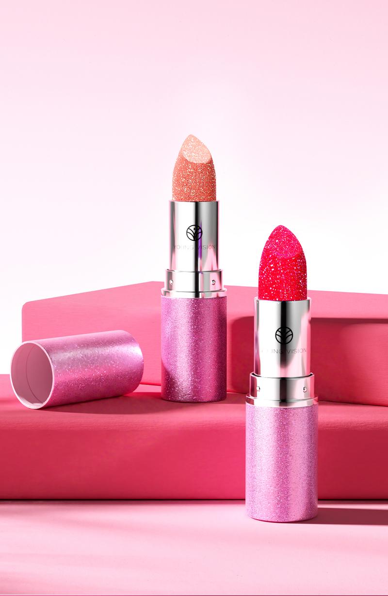 YOUNG VISION Chameleon 6-color Fine Sparkle Lipstick, Multi-purpose Facial Embossed Silk Screen Pearlescent Lipstick and Eyeshadow