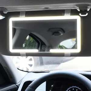 Car Visor Vanity Mirror with LED Lights - Rechargeable USB Makeup Mirror, 3 Light Modes & Dimmable Touch Screen, Ideal Gift for Women sun visor makeup mirror