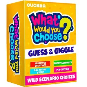 QUOKKA 4-Pack Card Game What Would You Choose for Kids & Adults - 2000+ Hilarious Questions - Funny Family & Party Board Games