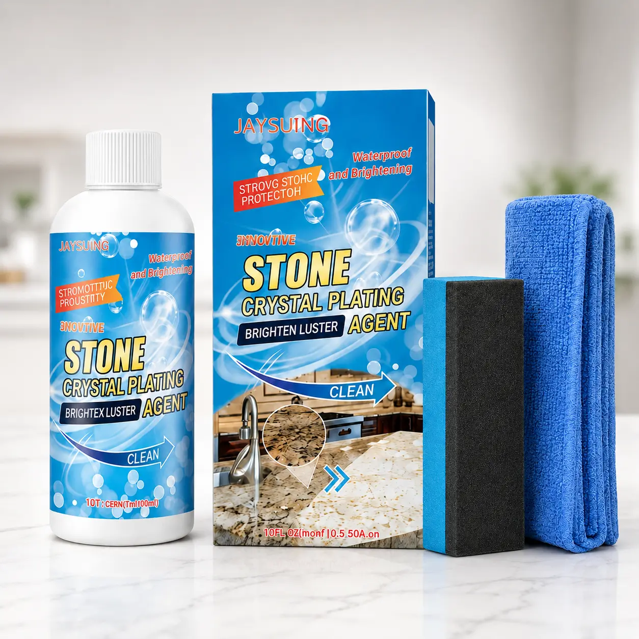 Nano Crystal Plating Agent Marble And Quartz Stone Polish Fast Drying Long Lasting Gloss And Protection For Kitchen Countertops Bathroom Surfaces Natural Stone And Hard Floors