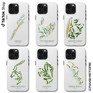Iconic Golf Course Map Collection Phone Case, Legendary Fairways Series Golf Phone Cover, Blueprint Series 17 Air Pro Max