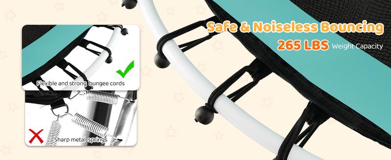 Costzon 48”  Trampoline for Kids, Toddler Trampoline with Enclosure Net, Non-Slip Handrail & Anti-Slip Foot Pads, Indoor/Outdoor, COSTST