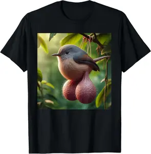 Funny Balls Bird Meme Casual Short Sleeve Cotton T-Shirt