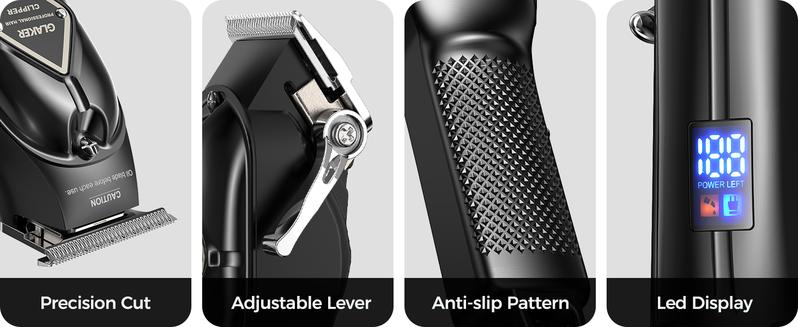 GLAKER Hair Clipper & Trimmer Kit - Cordless, LED Display, Long Battery Life, Adjustable Steel Blades, Spectacular Comfort - K11